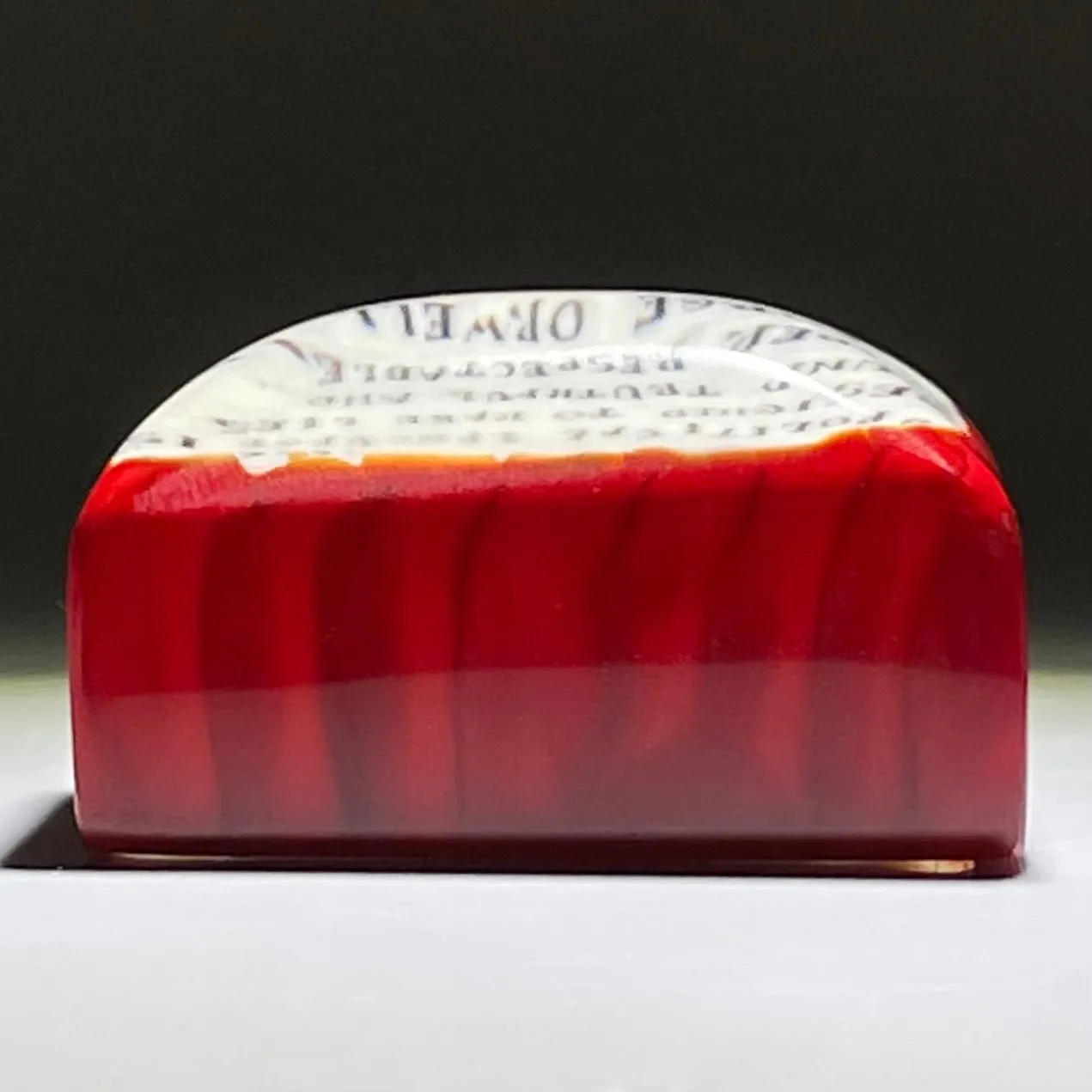 Mathieu Grodet Fused Murrine Paperweight Ingot with George Orwell Quotation