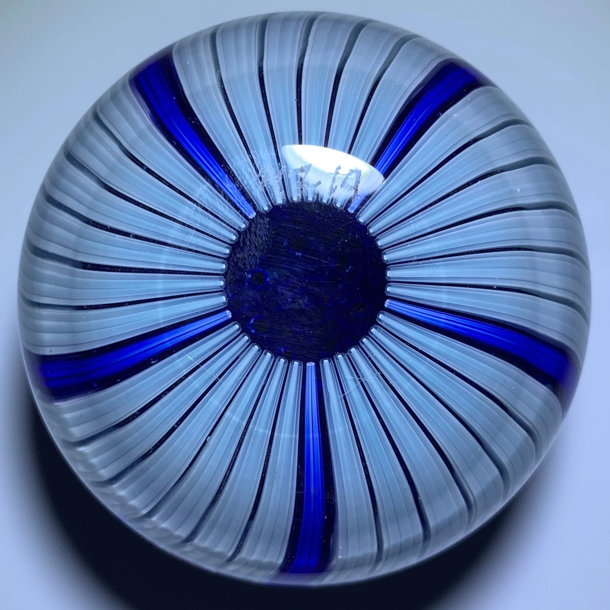 Matt Fimiano 2019 Complex Concentric Blue Millefiori in Staves