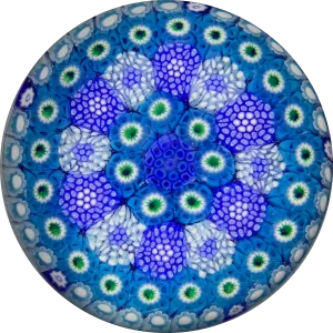 Matt Fimiano 2019 Complex Concentric Blue Millefiori in Staves