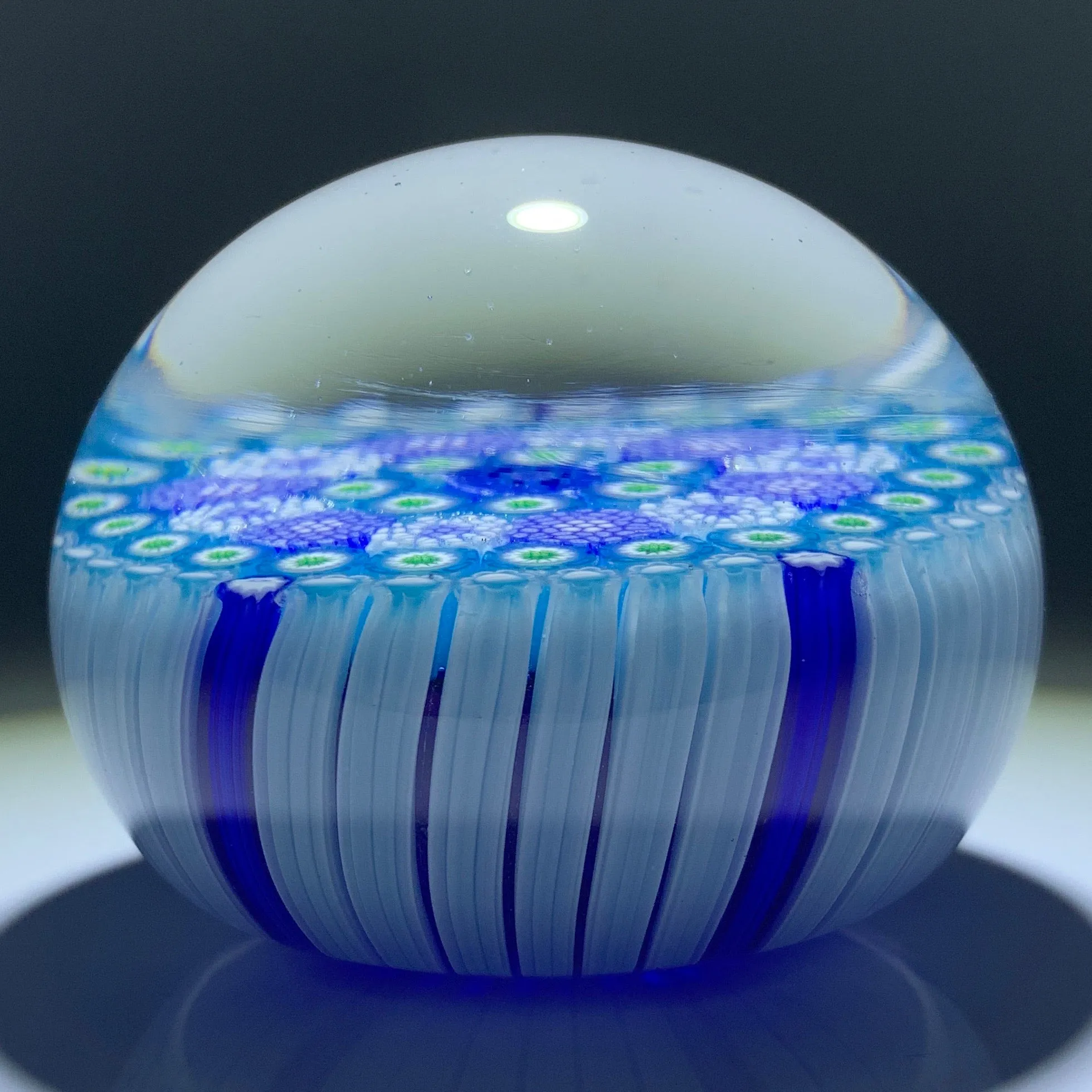 Matt Fimiano 2019 Complex Concentric Blue Millefiori in Staves