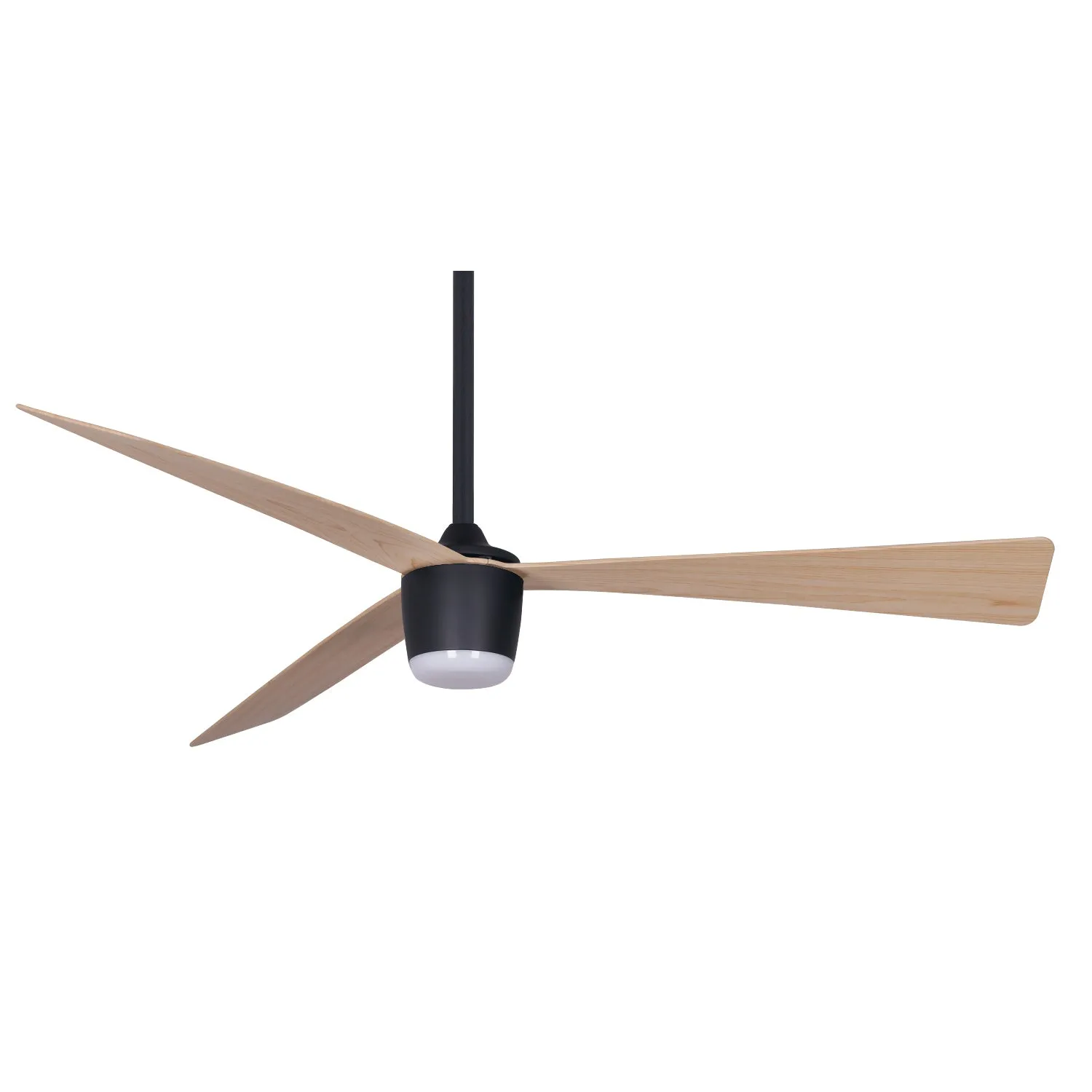 Matte White Light Wood Blades Star 7 Ceiling Fan 52" With Led light and Remote