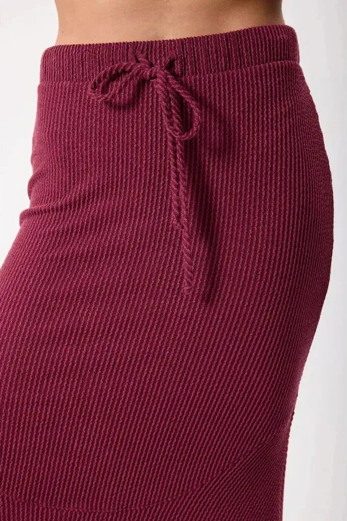 Maura Wine Midi Skirt