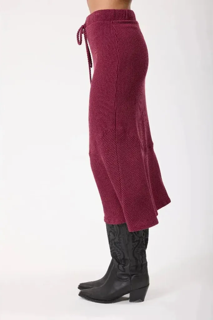 Maura Wine Midi Skirt