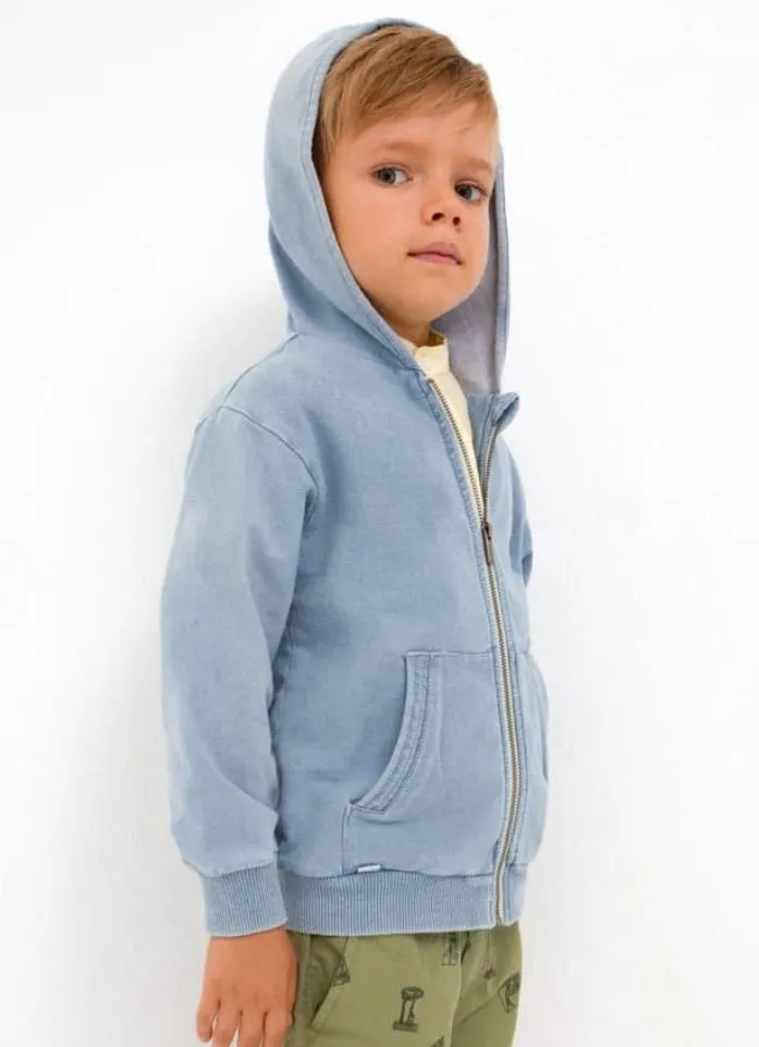 Mayoral Denim Fleece Pullover Hoodie: Size 3-9y