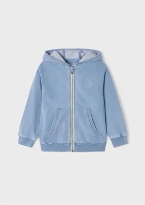 Mayoral Denim Fleece Pullover Hoodie: Size 3-9y