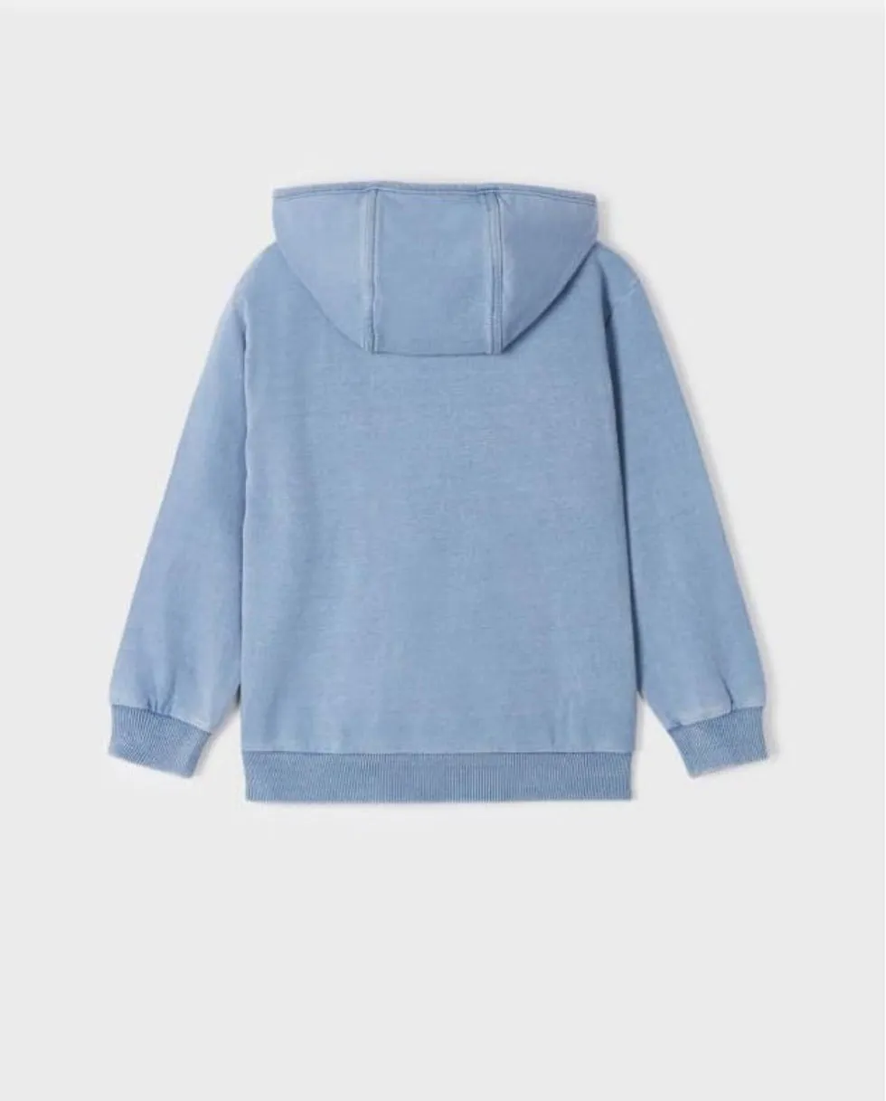 Mayoral Denim Fleece Pullover Hoodie: Size 3-9y
