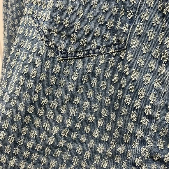 Mazik Textured Blue Full Zip Denim Jacket L