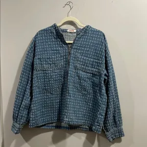 Mazik Textured Blue Full Zip Denim Jacket L