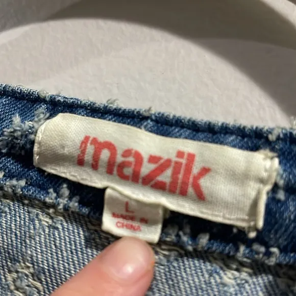 Mazik Textured Blue Full Zip Denim Jacket L