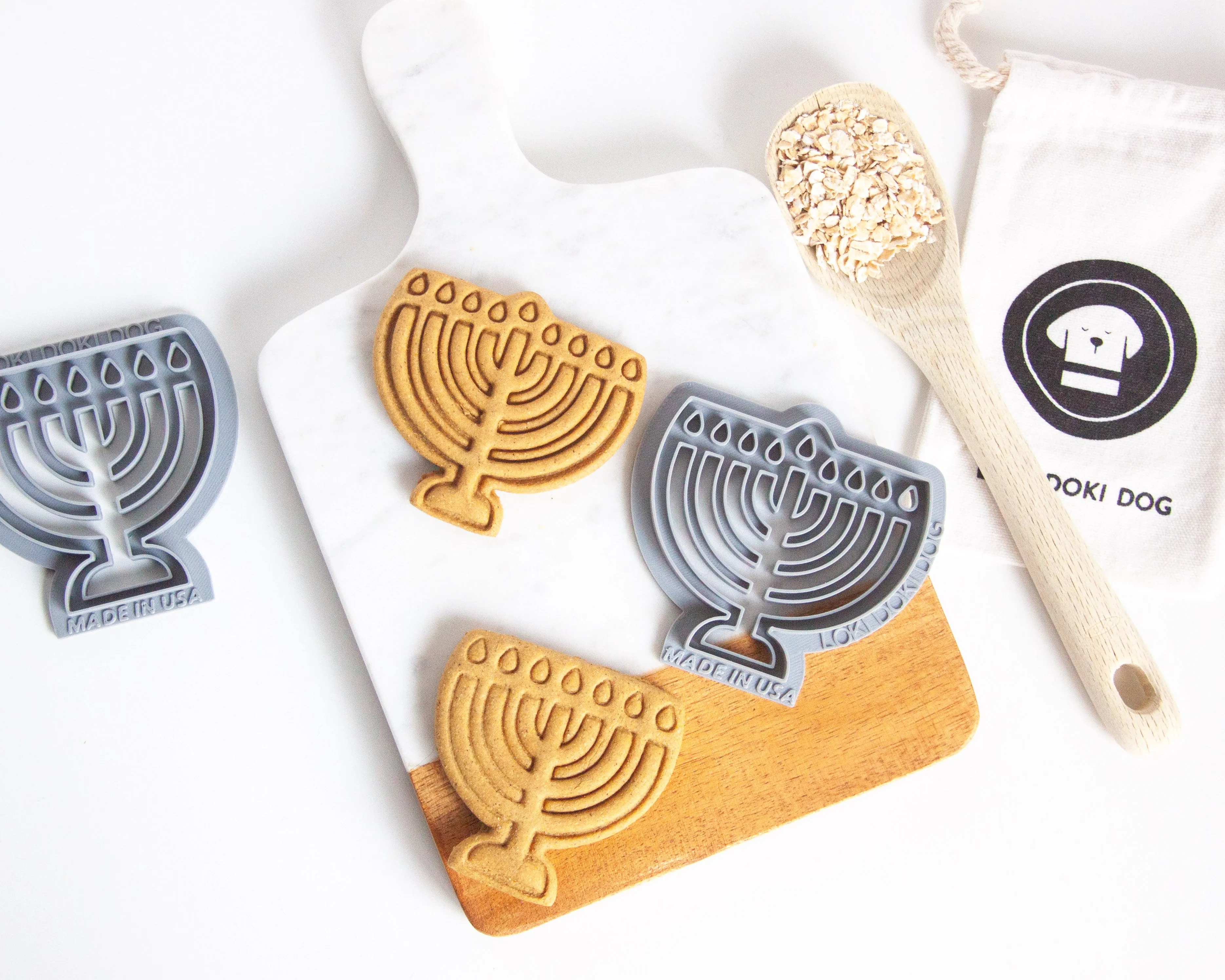 Menorah Cookie Cutter -  Hanukkah Dog Cookie Cutter