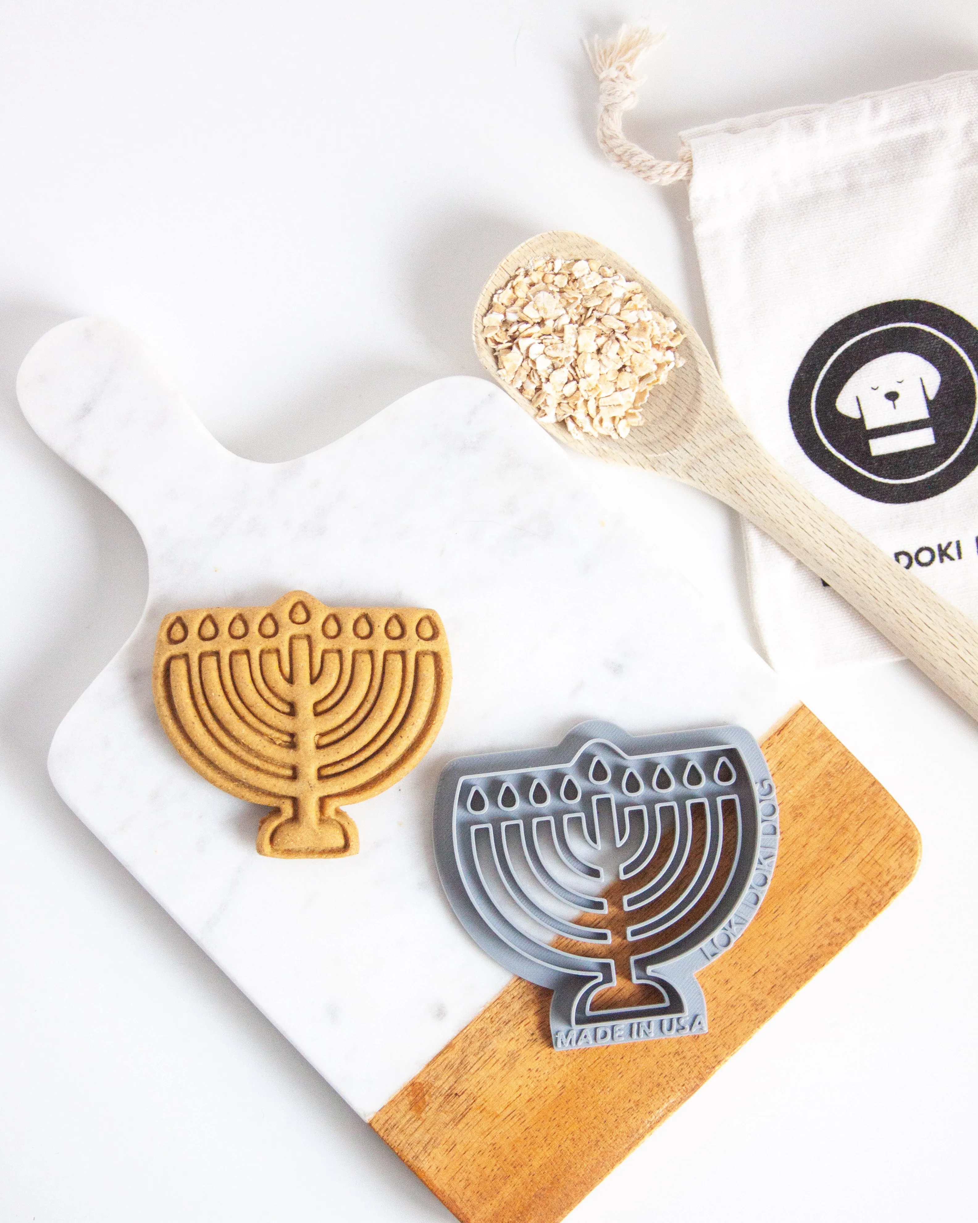 Menorah Cookie Cutter -  Hanukkah Dog Cookie Cutter
