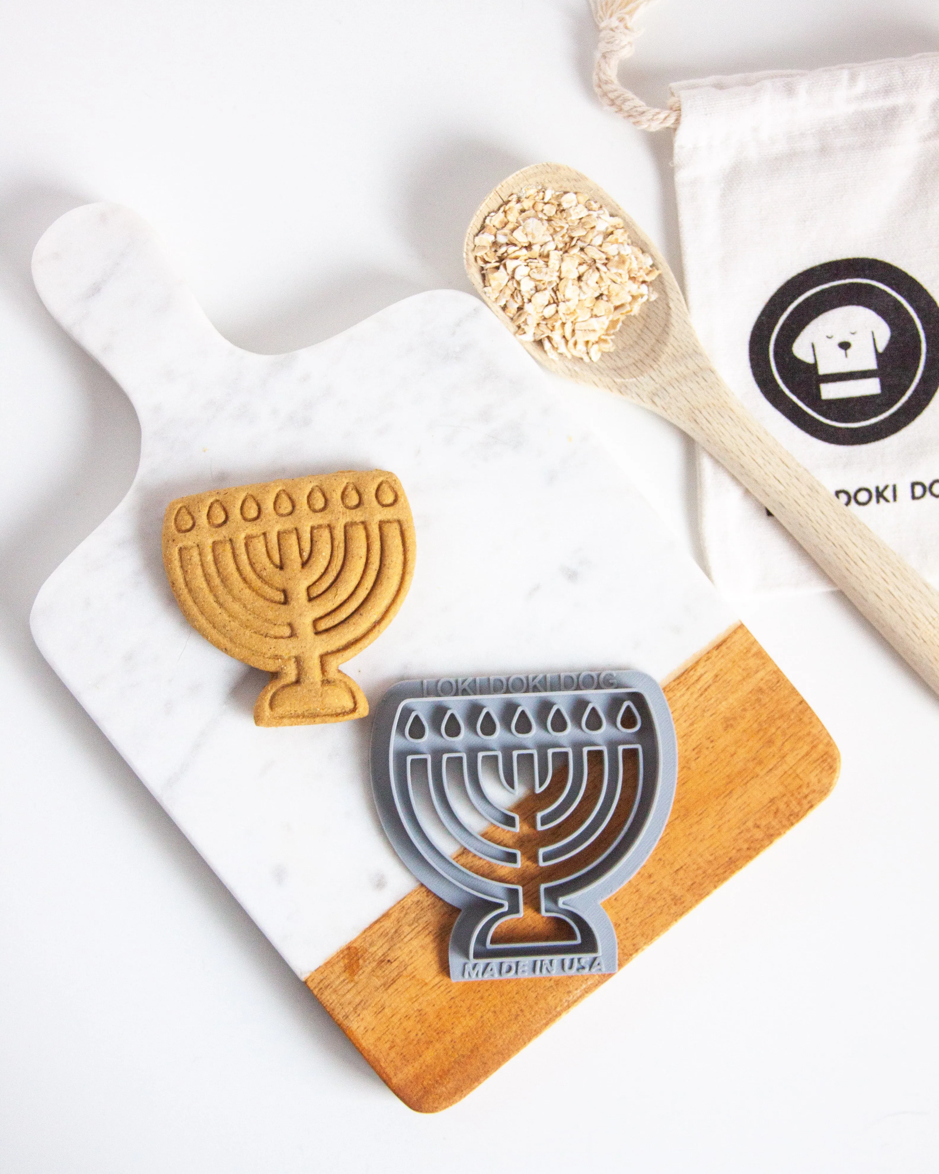 Menorah Cookie Cutter -  Hanukkah Dog Cookie Cutter