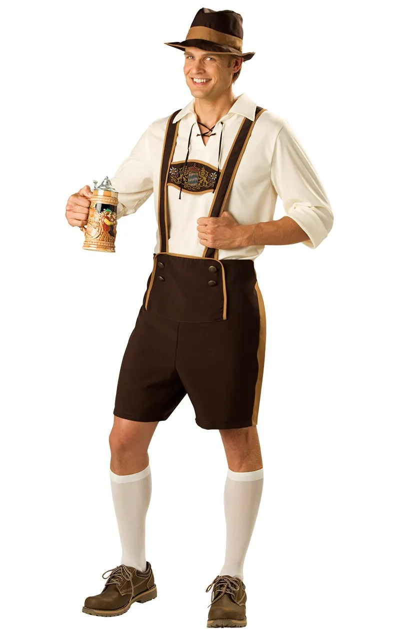Mens Bavarian Lederhosen Oktoberfest Costume