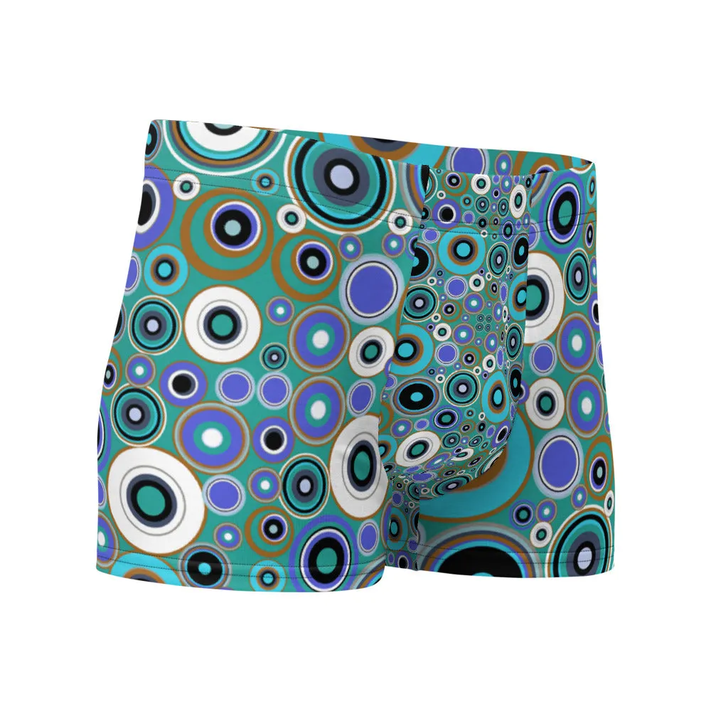 Mens Boxer Briefs | Blue Pattern | Mid Century Modern 60s Style