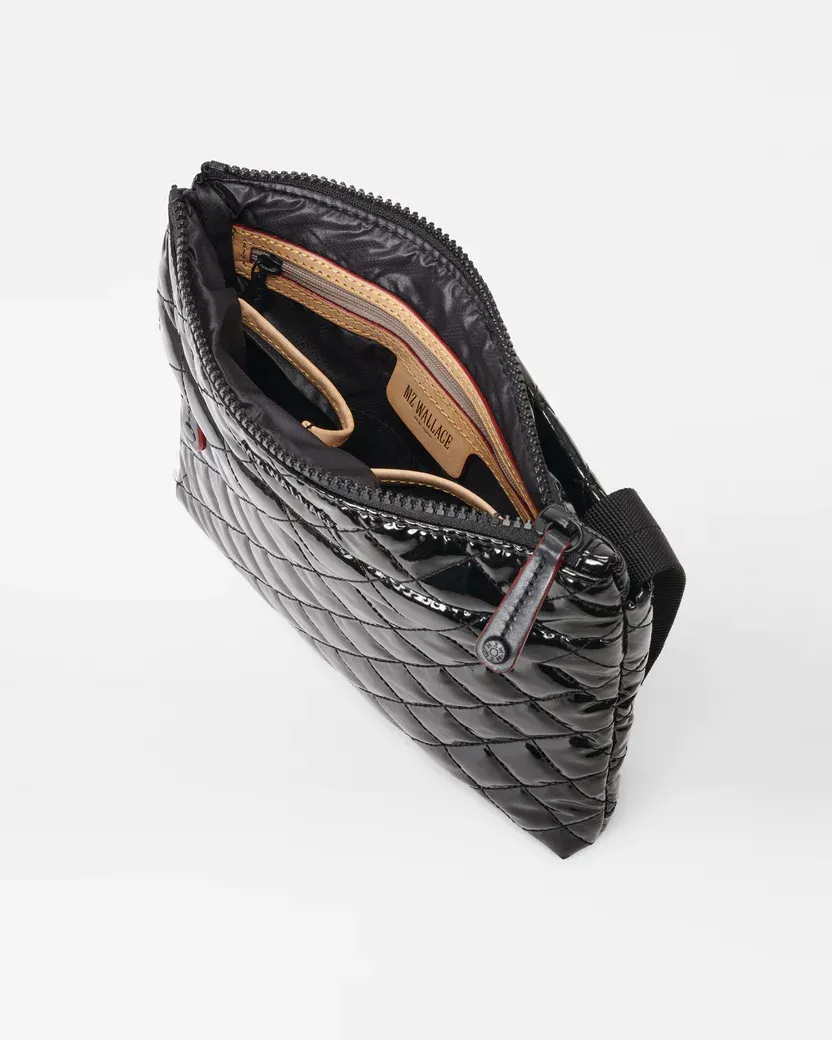 Metro Flat Crossbody | Black Lacquer