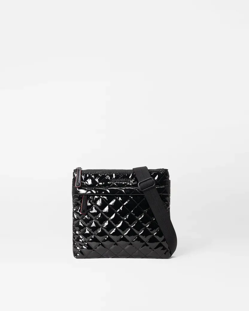 Metro Flat Crossbody | Black Lacquer