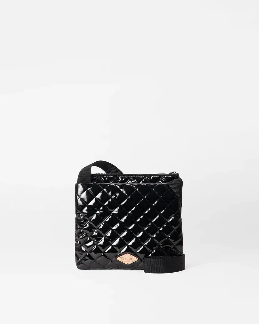 Metro Flat Crossbody | Black Lacquer