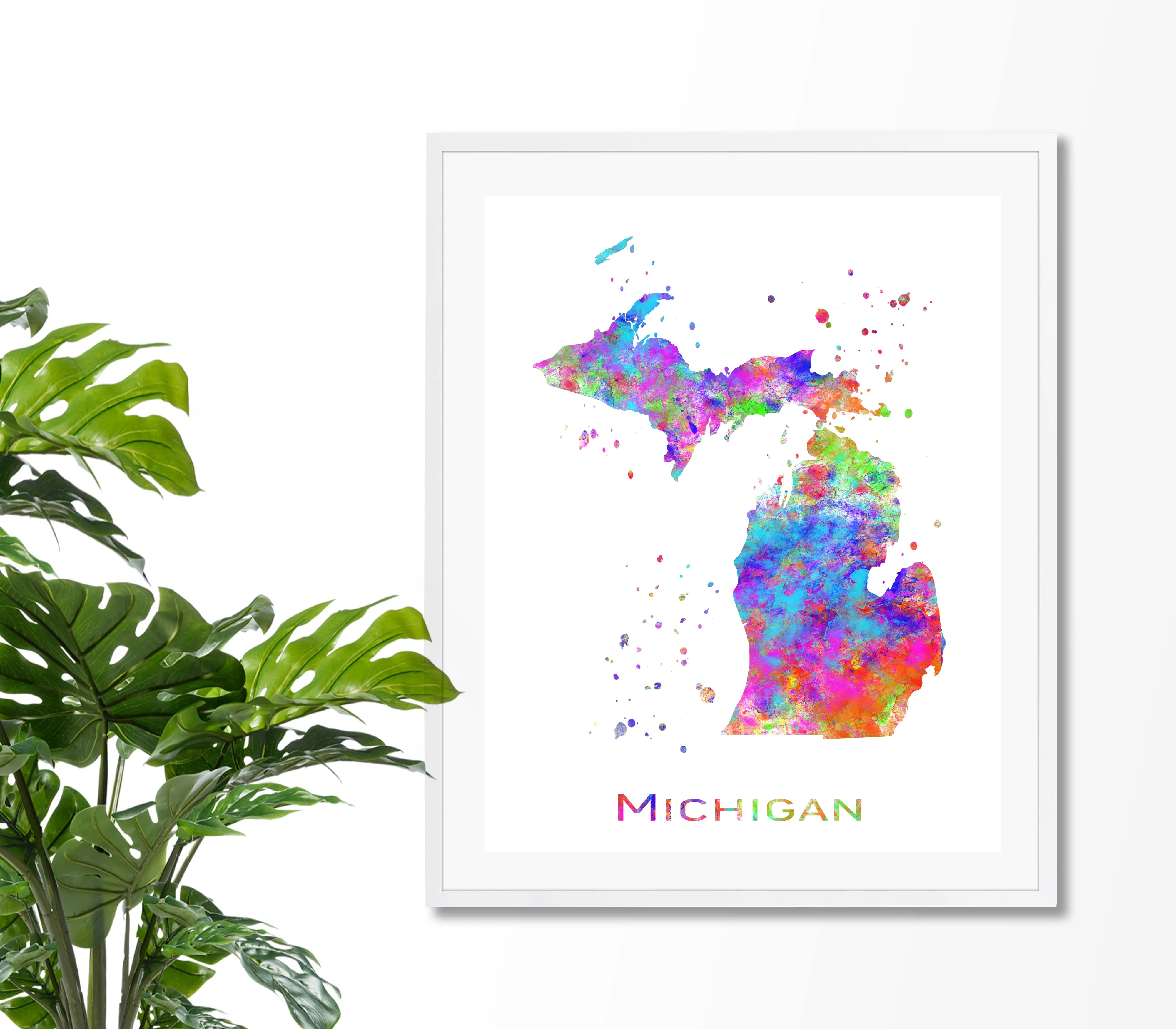 Michigan Map Art Print - Unframed