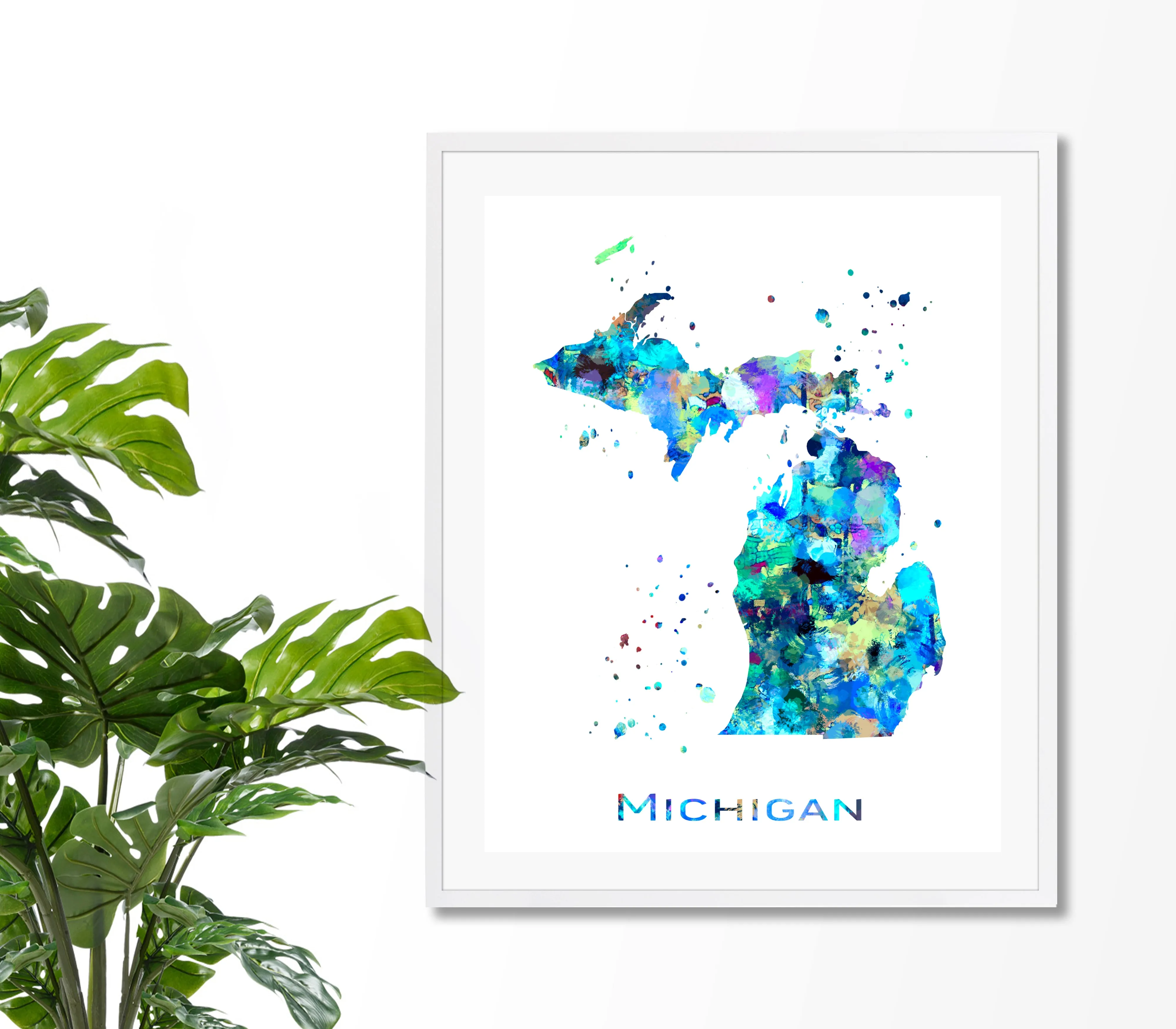 Michigan Map Art Print - Unframed