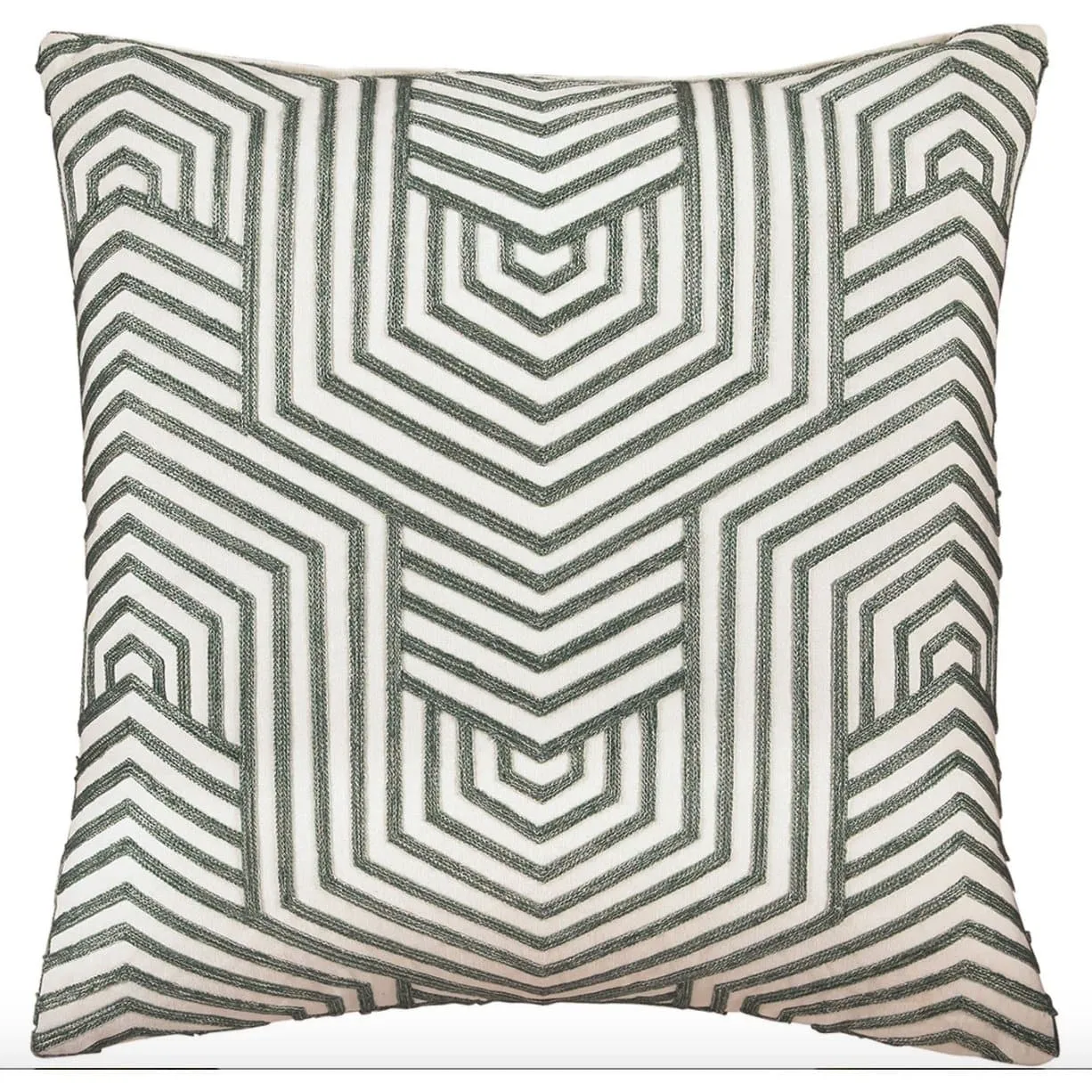Mid-Century Modern Accent Pillow in Sage and White (Set of 2)