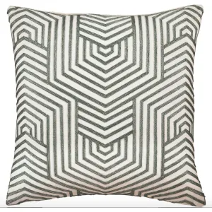 Mid-Century Modern Accent Pillow in Sage and White (Set of 2)