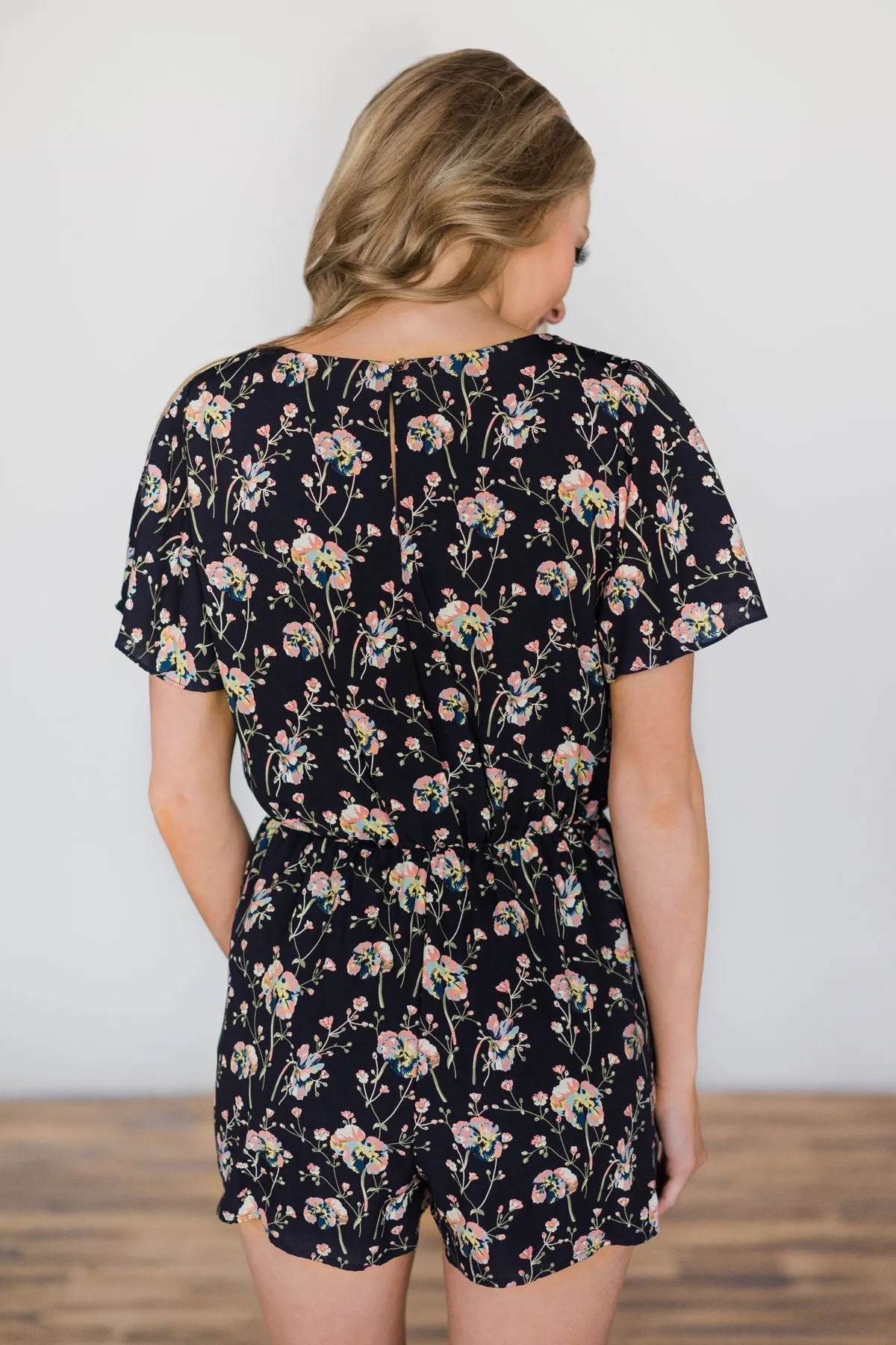 Midnight Wish Floral Romper