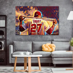 Mike Trout Canvas Wall Art Painting