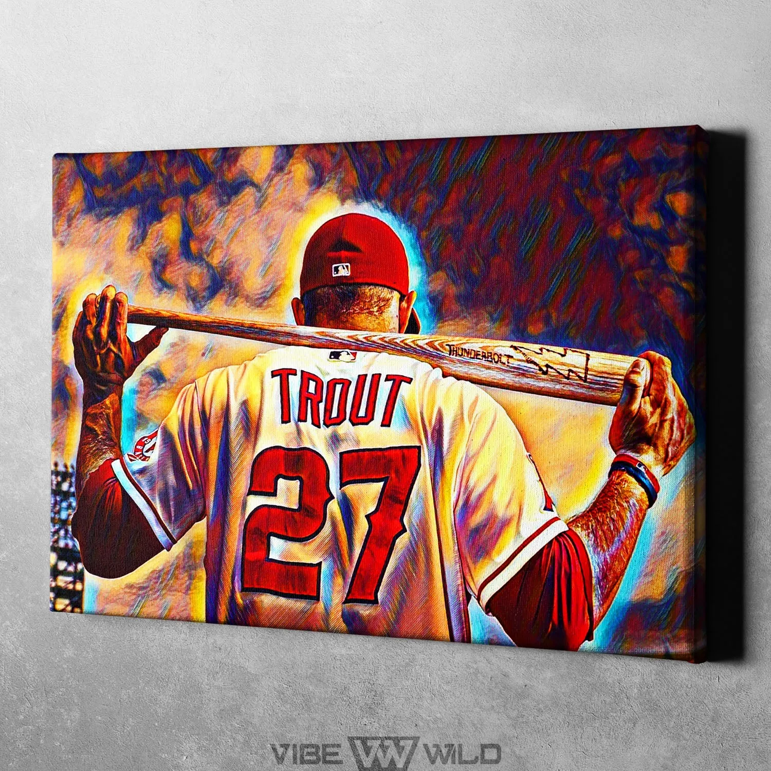 Mike Trout Canvas Wall Art Painting