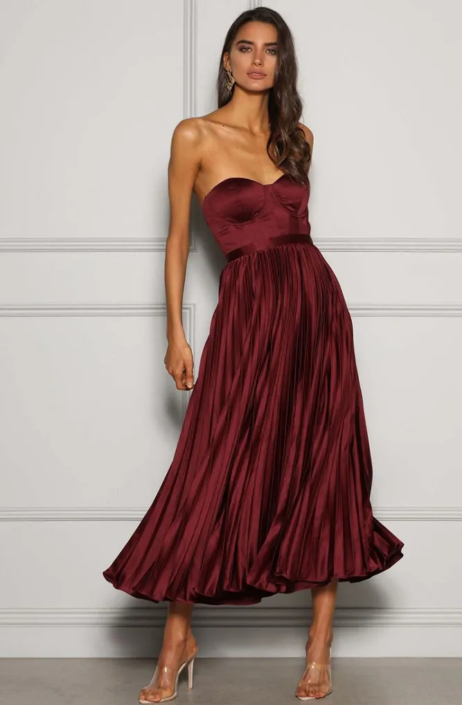 Milan Dress in Wine by Elle Zeitoune - RENTAL