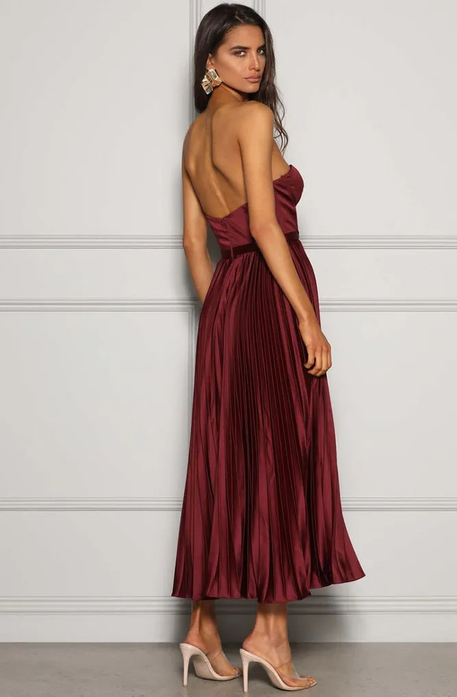 Milan Dress in Wine by Elle Zeitoune - RENTAL
