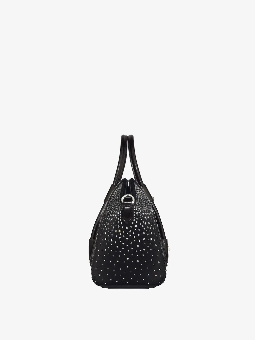 Mini Antigona Lock bag in satin with strass