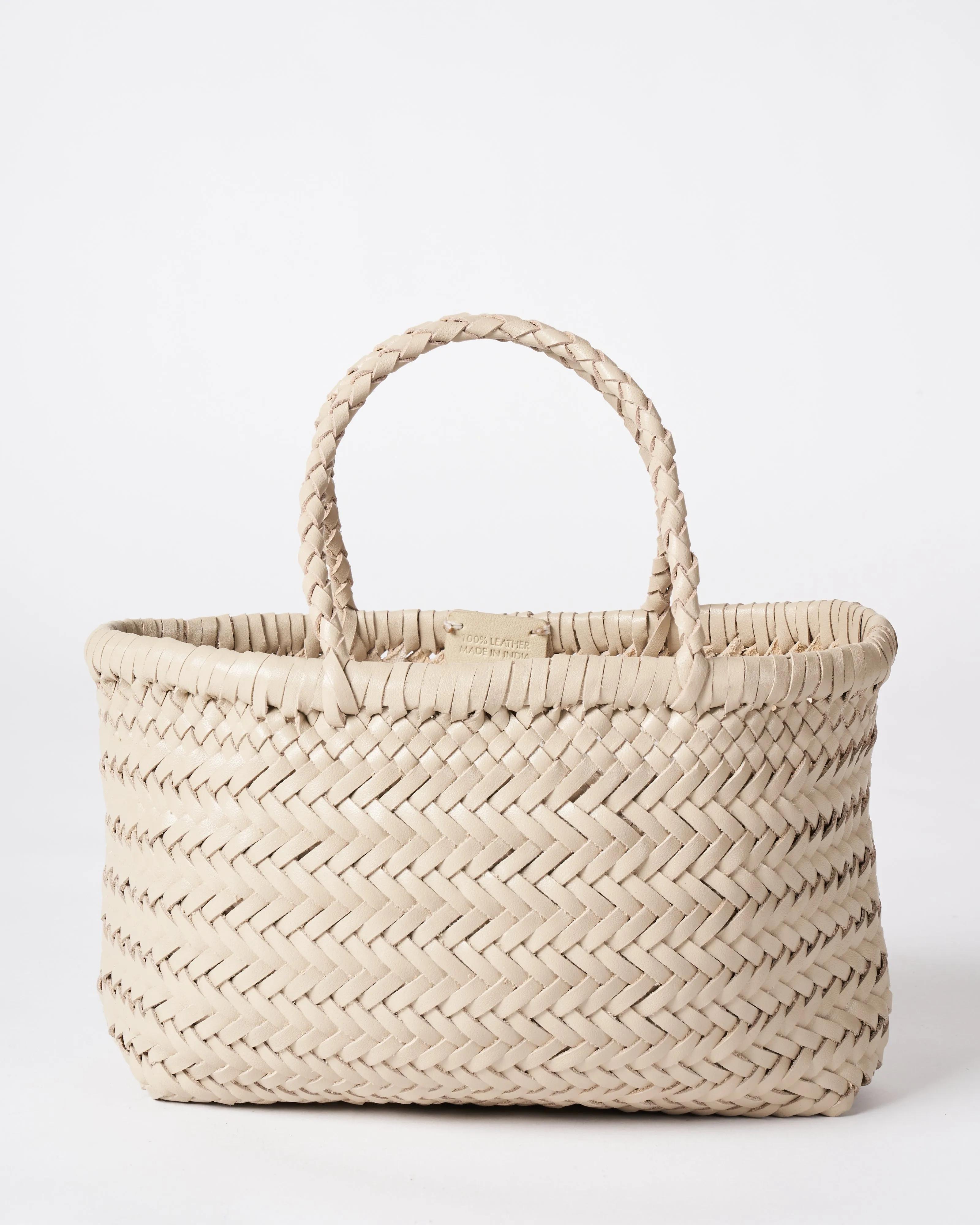 mini flat gora - pearl leather