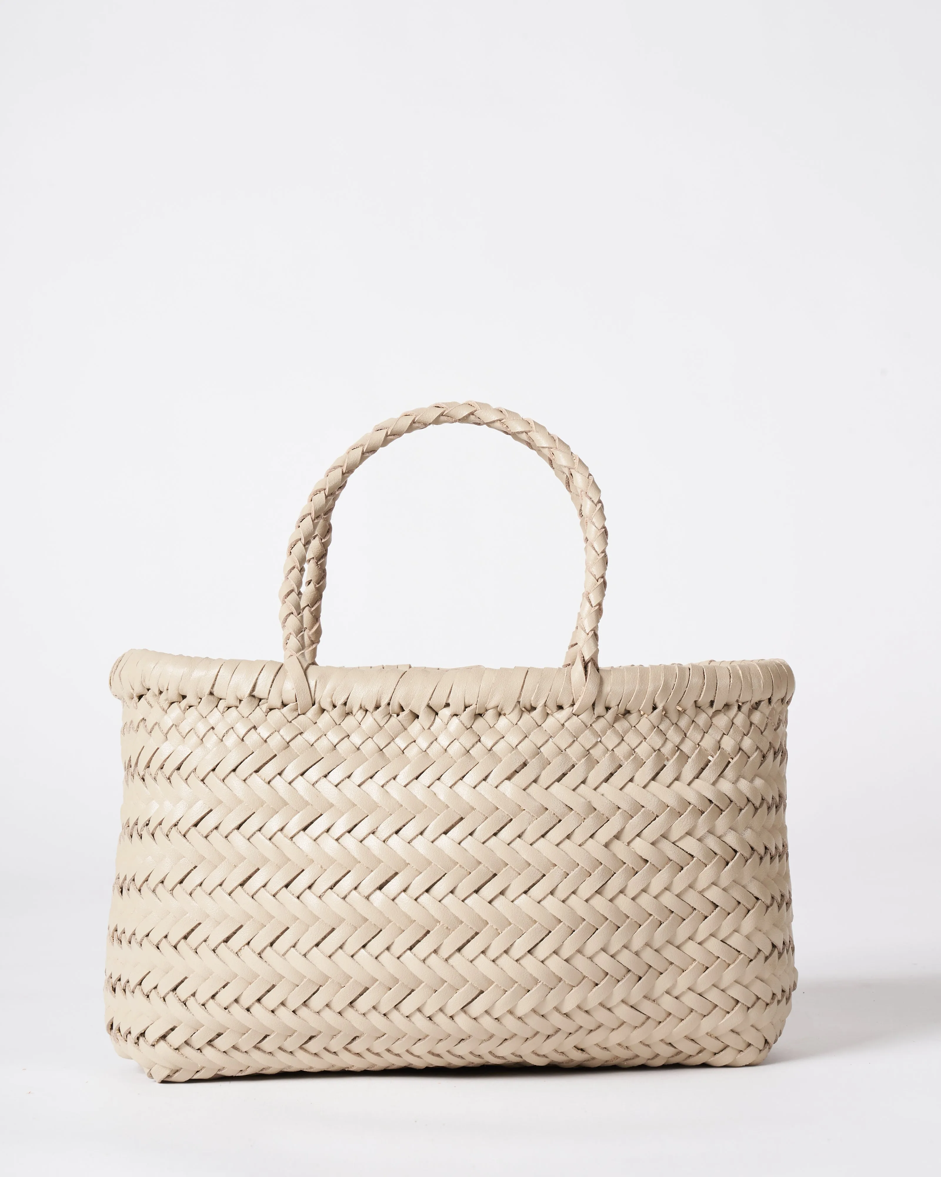 mini flat gora - pearl leather