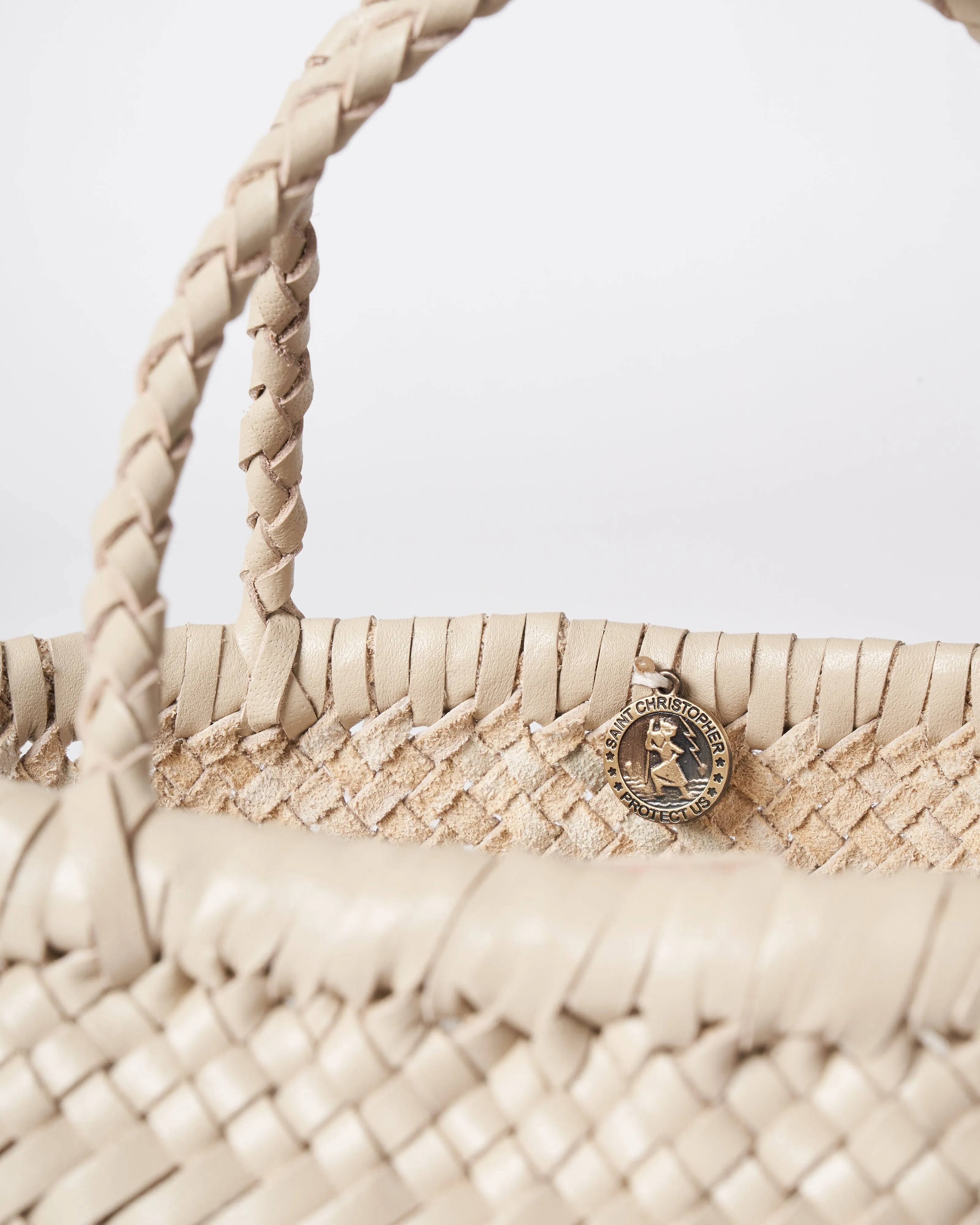 mini flat gora - pearl leather