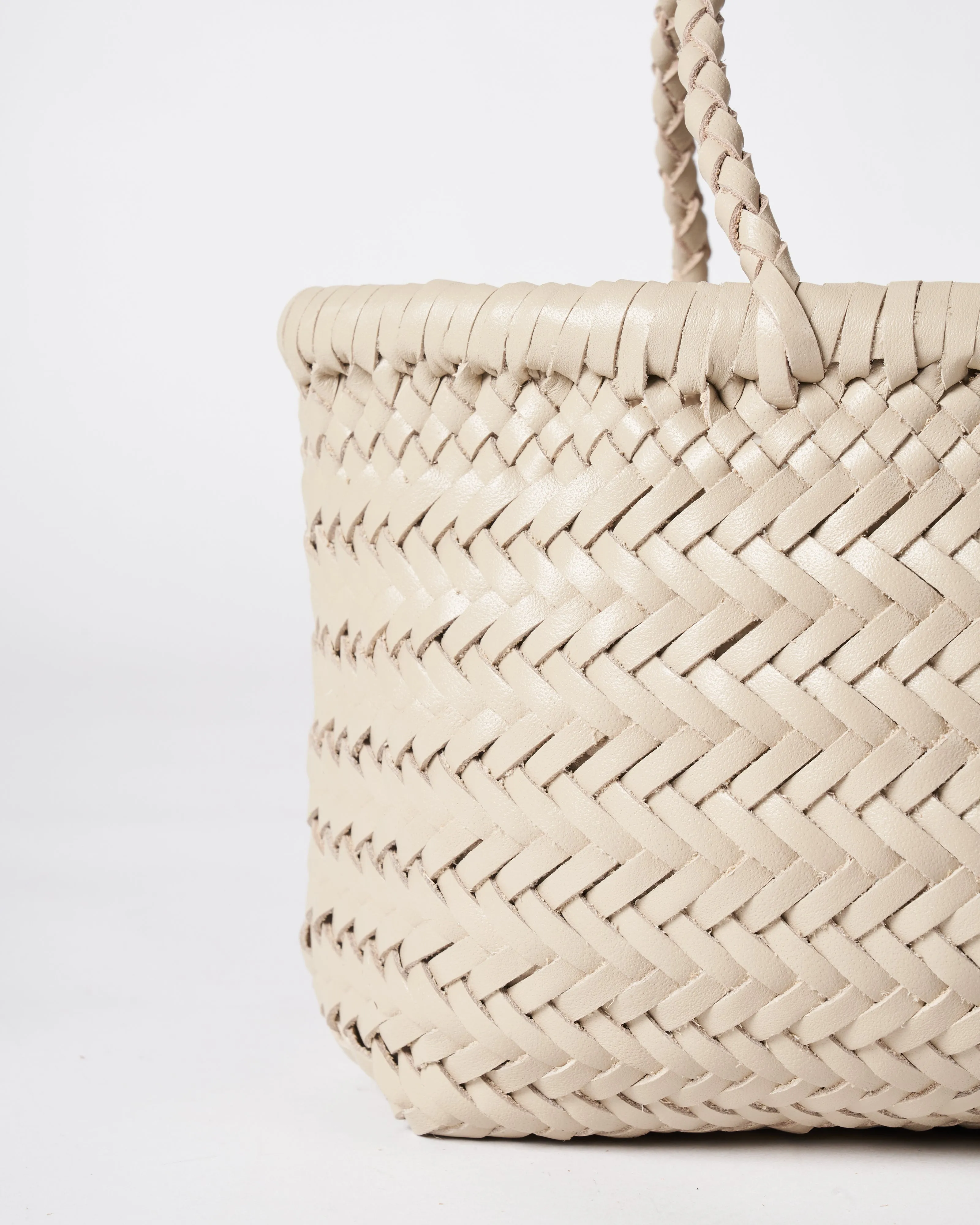 mini flat gora - pearl leather