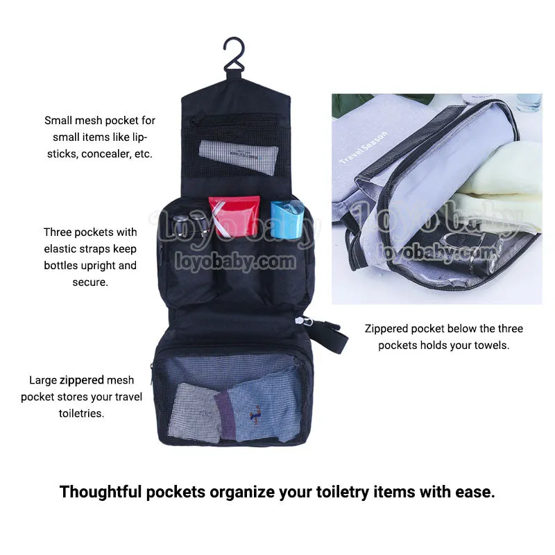Minimalist Compact Toiletry Bag With Hanging Hook