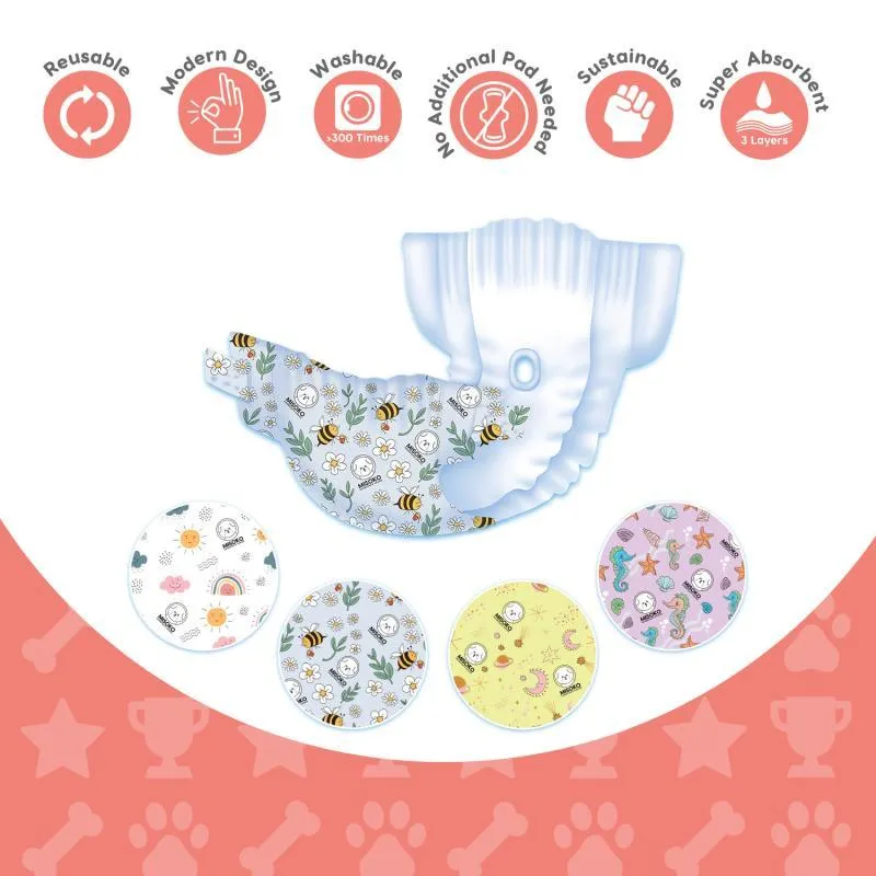 Misoko reusable diapers set for male dogs, Voyage, 3 pcs.