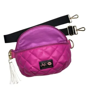 MJ Quilted Luxe Sidekick Bag || Hot Fuschia
