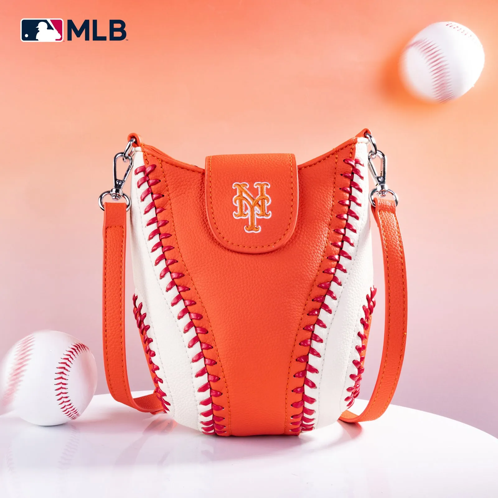 MLB-MT105    MLB New York Mets Team Baseball Stitch Crossbody