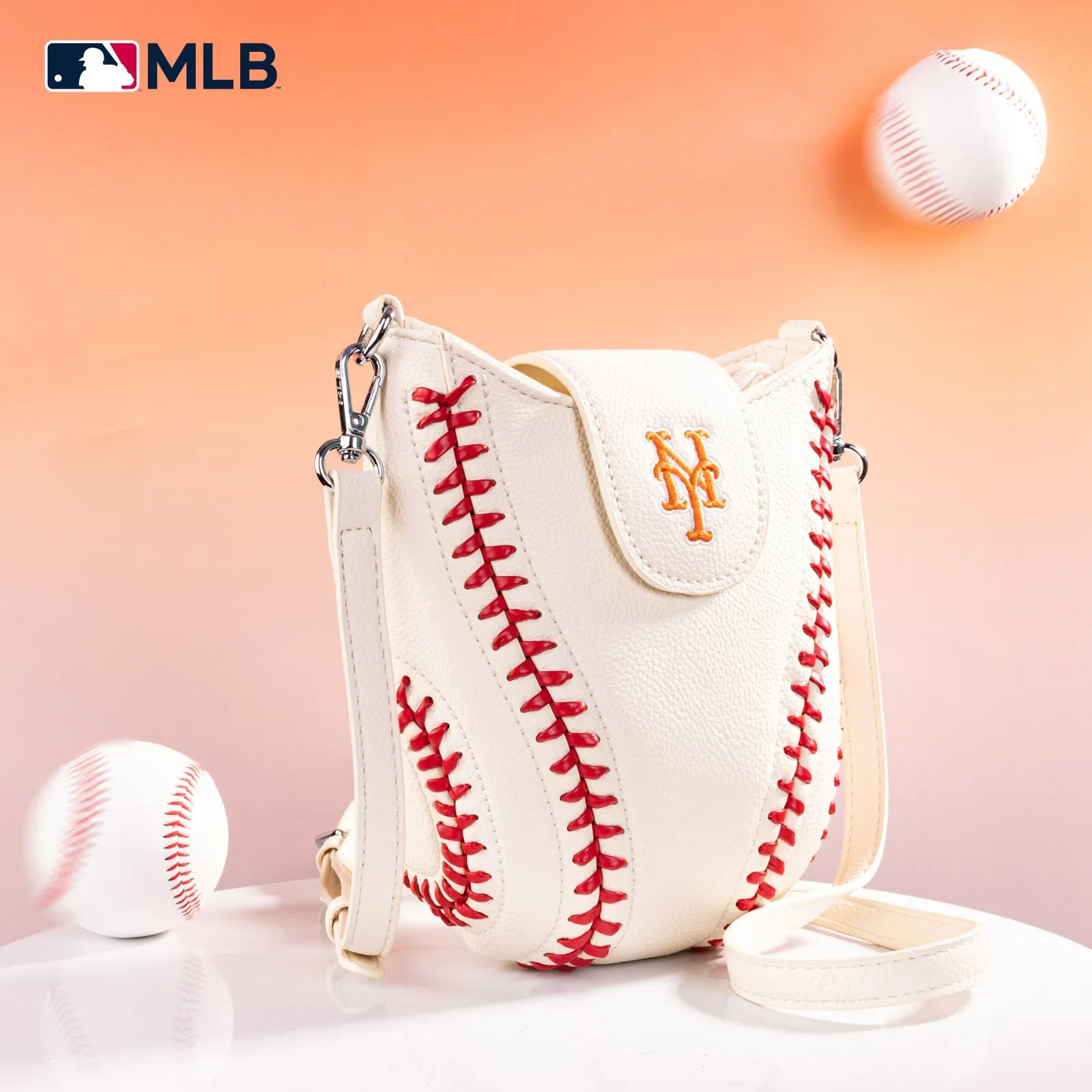 MLB-MT105    MLB New York Mets Team Baseball Stitch Crossbody