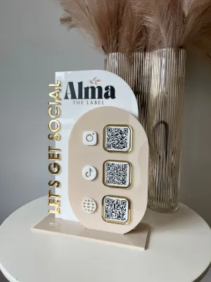 Modern 3 QR Sign Style 2 (let’s get social)