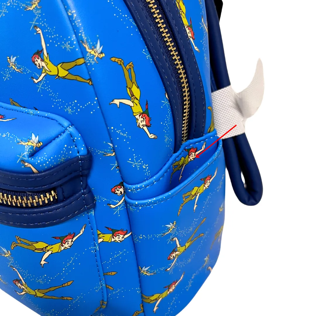 Modern Pinup Exclusive Loungefly Disney Peter Pan and Tink AOP Mini Backpack DEFECTIVE #205