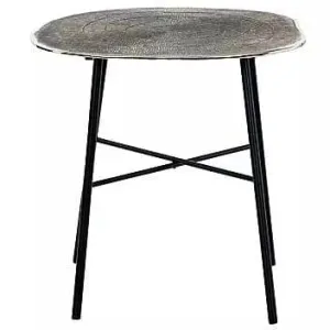 Modern Round End Table in Chrome