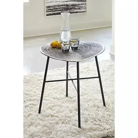 Modern Round End Table in Chrome
