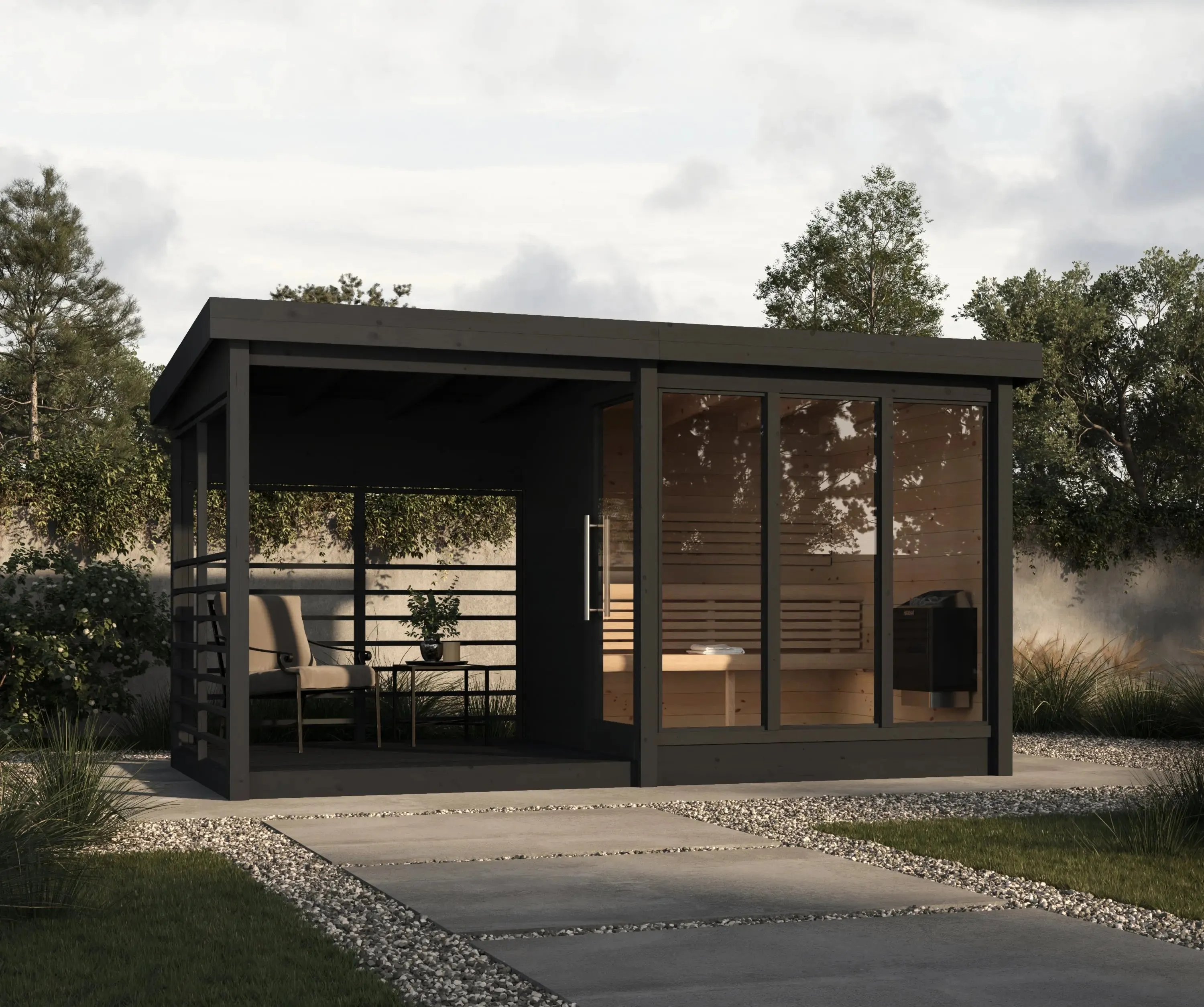Modern Sauna - Terassi