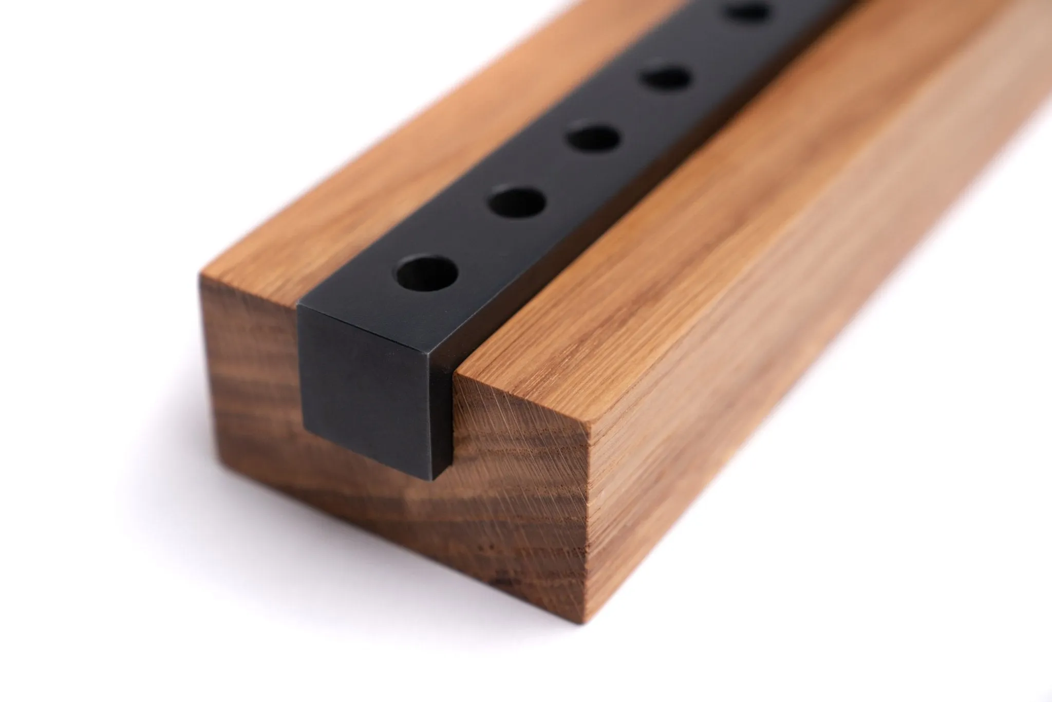 Modern Wood and Steel Menorah