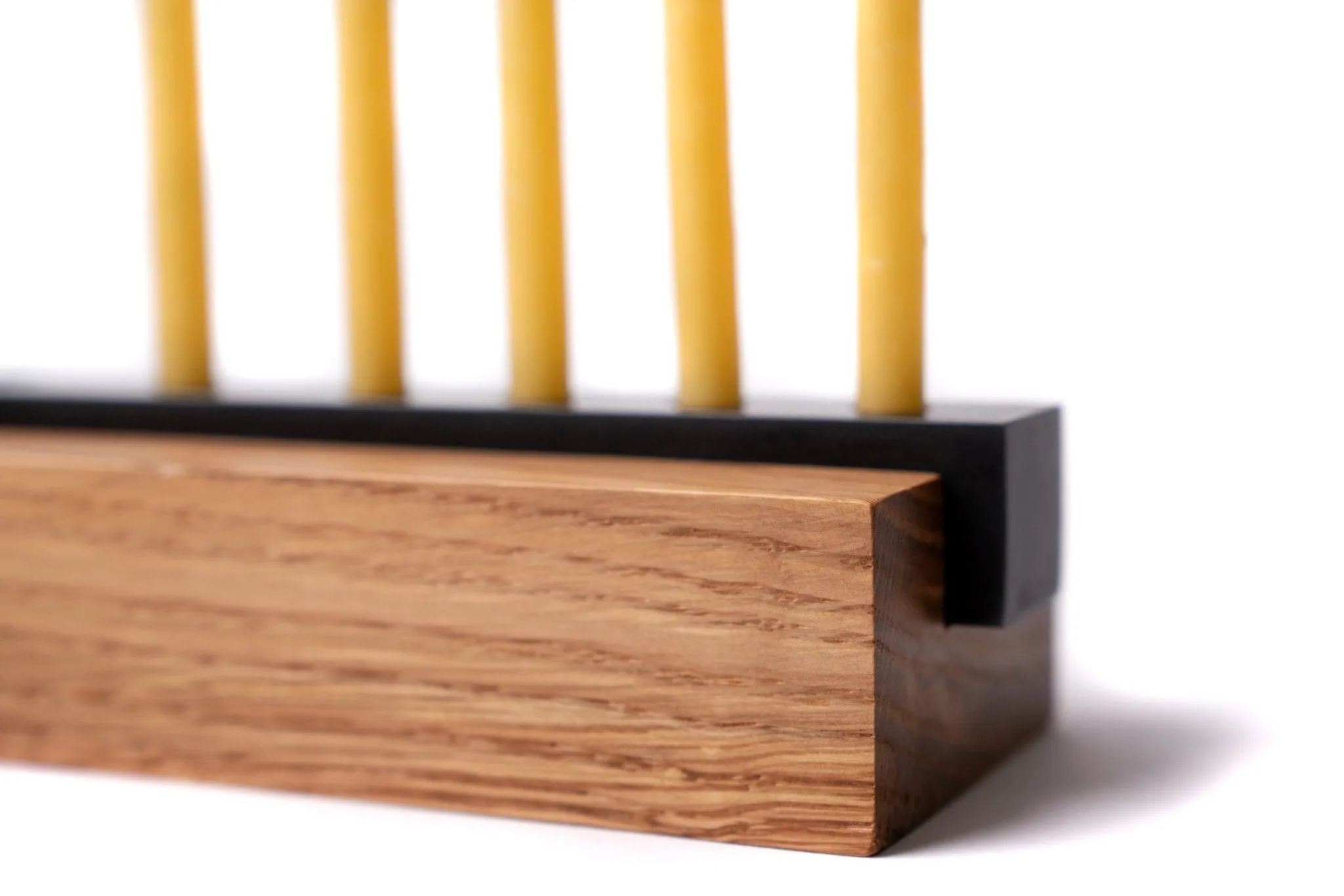 Modern Wood and Steel Menorah