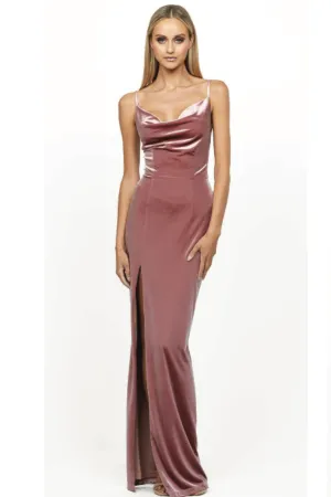 Monika Cowl Neck Dress by Bariano - RENTAL