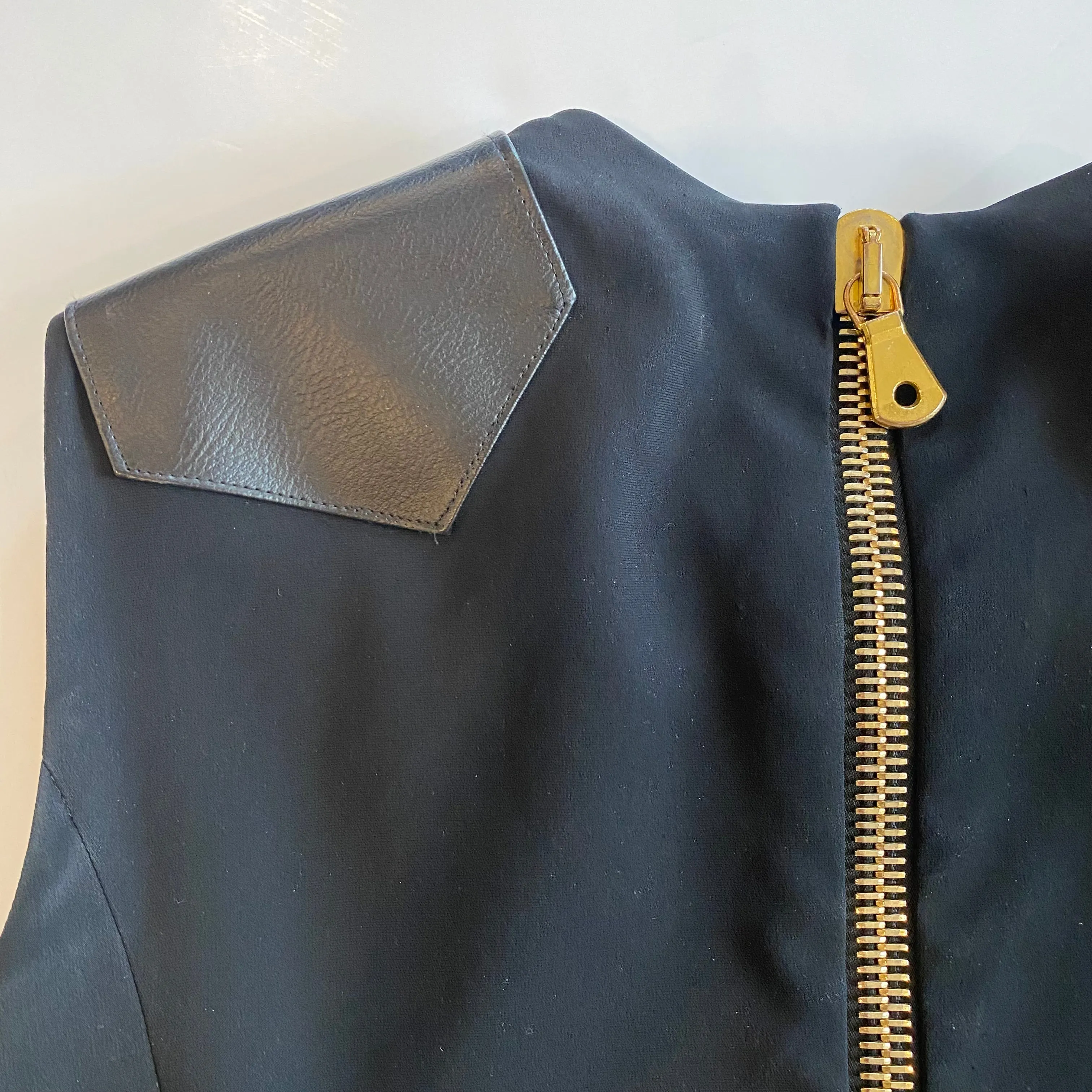 MOSCHINO Black Chain to Zip Cocktail Dress with Gold Hardware Size 10