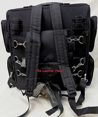 MOTORCYCLE LARGE TWO PIECE NYLON SISSY T BAR BAG TRAVEL PLAIN LUGGAGE NEW BLACK